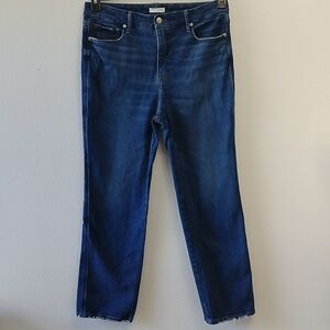 Good American 12 / 31 High Rise Raw Hem Denim Jeans